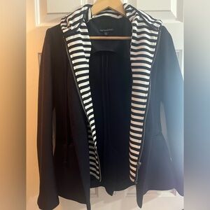 Cynthia Rowley Blue Blazer with detachable and Blue and White Stripped Hoodie